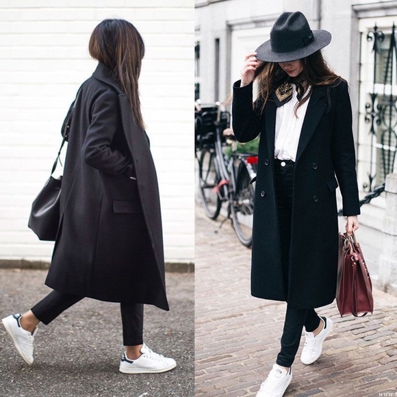 Jackets & Blazers - long peacoat jacket trench coat black minimalist long line